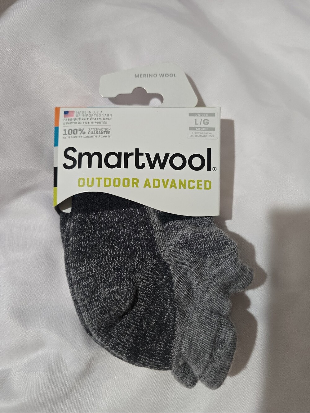 NWT Smartwool Outdoor Advanced 57% Merino Wool Micro Light Cushion Ankle Socks L